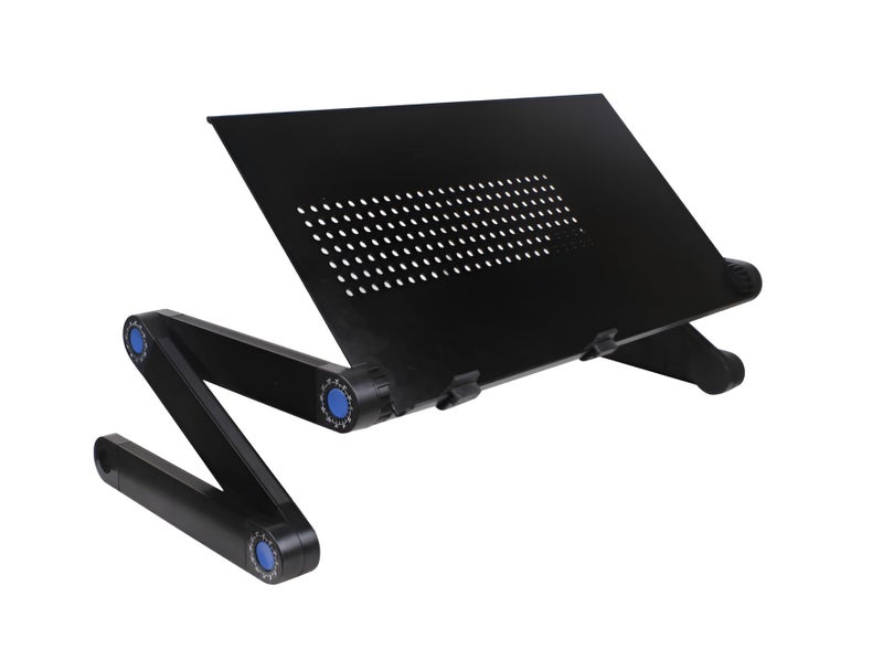 Zippace Adjustable Laptop Computer Lap Desk Portable Multifunctional Cooling Ergonomic Vented Table TV Bed Tray Stand Mount Holder (420 * 260mm, Black) - Image 1